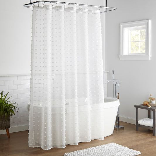 Nanshing Payton Duschvorhang mit Pom Pom-Pom-Muster und Knopfloch