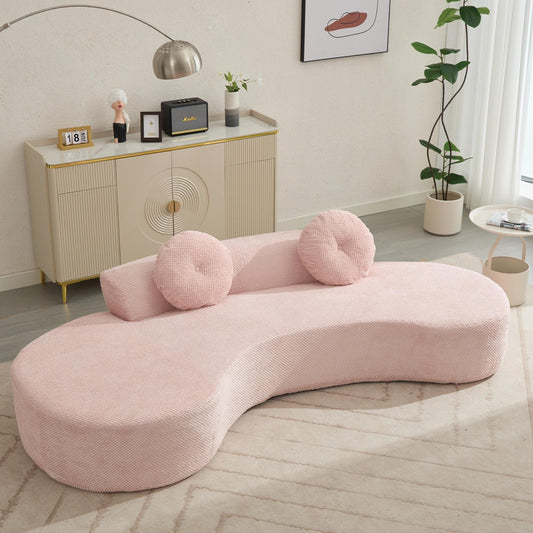 Rosa Cord-Wolkensofa mit Kissen