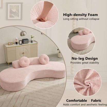 Rosa Cord-Wolkensofa mit Kissen