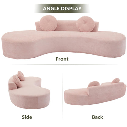 Rosa Cord-Wolkensofa mit Kissen
