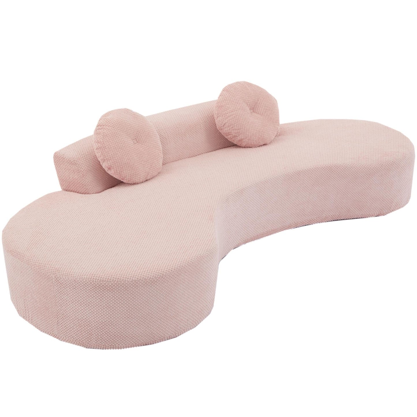 Rosa Cord-Wolkensofa mit Kissen