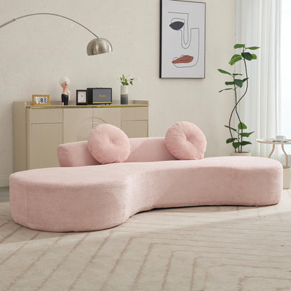 Rosa Cord-Wolkensofa mit Kissen