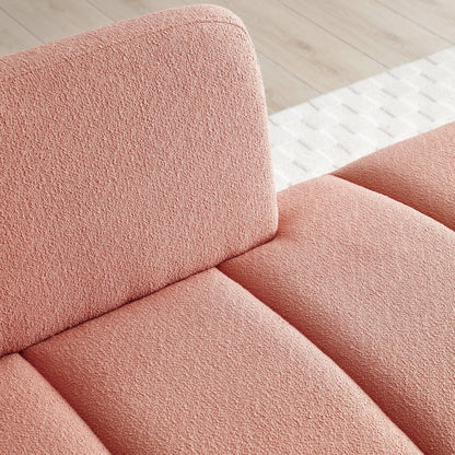 Pink Modern 56.3 Upholstered Loveseat End of Bed Bench with Gold Metal Legs for Bedroom