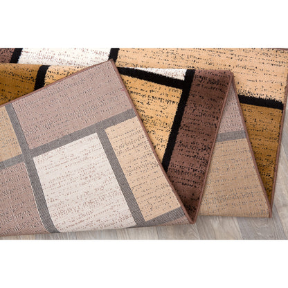 World Rug Gallery Contemporary Modern Boxed Color Block Area Rug