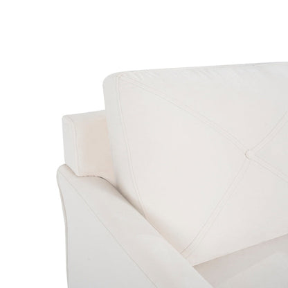 Stylish Sofa Combo: Chesterfield Sofa with Rolled Arms and Button Tufted Flared Arms Microfiber Couch for Small Spaces