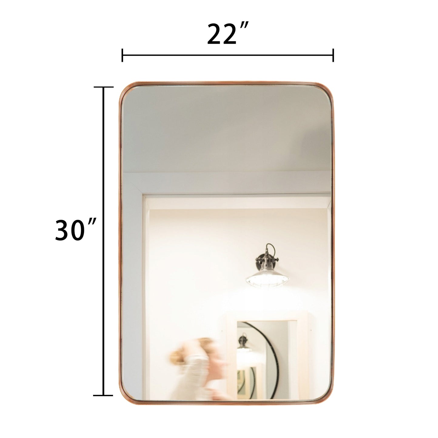 Wandspiegel Kosmetikspiegel Badezimmerspiegel mit abgerundeten Ecken (1 Stück)