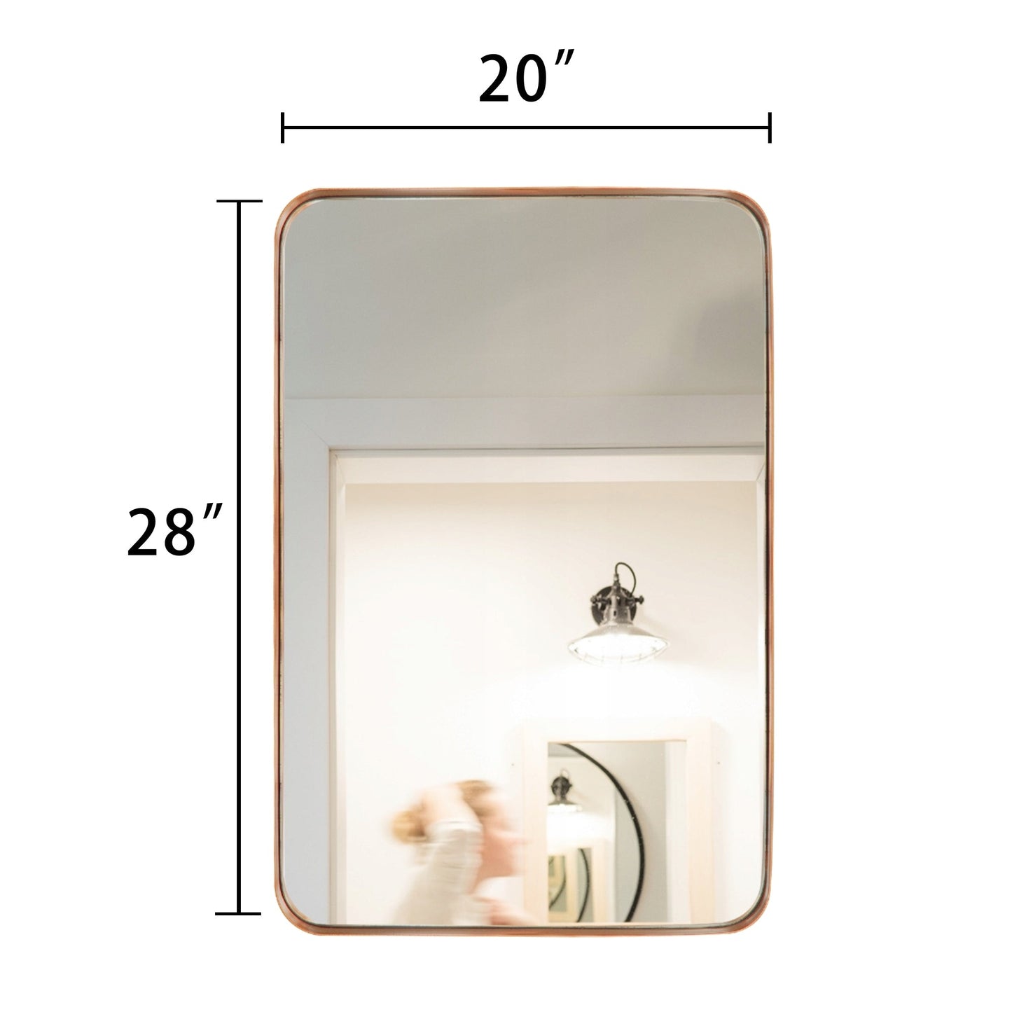 Wandspiegel Kosmetikspiegel Badezimmerspiegel mit abgerundeten Ecken (1 Stück)
