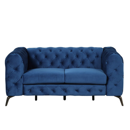 Roomfitters 3-Piece Velvet Upholstered Sofa Set with Sturdy Metal Legs, Includes Three-Seat Sofa, Loveseat, and Single Chair
