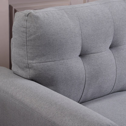 Roomfitters Modern Linen Upholstered Loveseat, Compact 2-Seat Couch for Living Room or Office Elegance