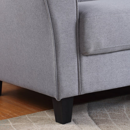 Roomfitters Modern Linen Upholstered Loveseat, Compact 2-Seat Couch for Living Room or Office Elegance