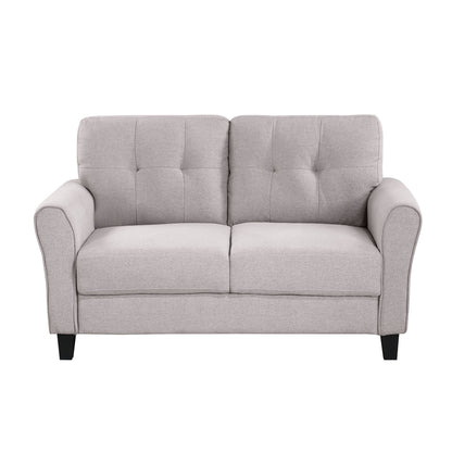 Roomfitters Modern Linen Upholstered Loveseat, Compact 2-Seat Couch for Living Room or Office Elegance