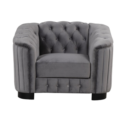 Roomfitters Velvet Upholstered Accent Sofa, Single Sofa Chair with Removable Seat Cushion for Modern Living Room, Bedroom