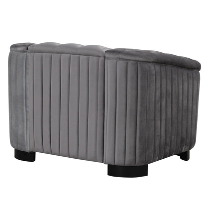 Roomfitters Velvet Upholstered Accent Sofa, Single Sofa Chair with Removable Seat Cushion for Modern Living Room, Bedroom