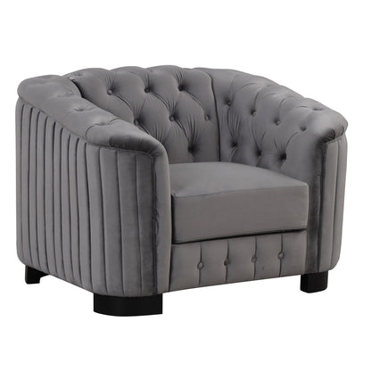 Roomfitters Velvet Upholstered Accent Sofa, Single Sofa Chair with Removable Seat Cushion for Modern Living Room, Bedroom