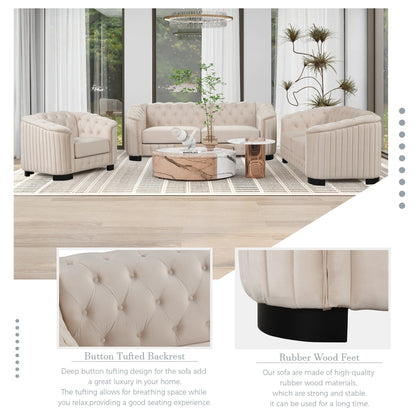 Roomfitters Velvet Upholstered Accent Sofa, Single Sofa Chair with Removable Seat Cushion for Modern Living Room, Bedroom