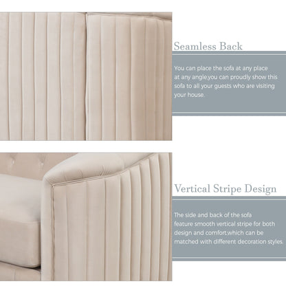 Roomfitters Velvet Upholstered Accent Sofa, Single Sofa Chair with Removable Seat Cushion for Modern Living Room, Bedroom