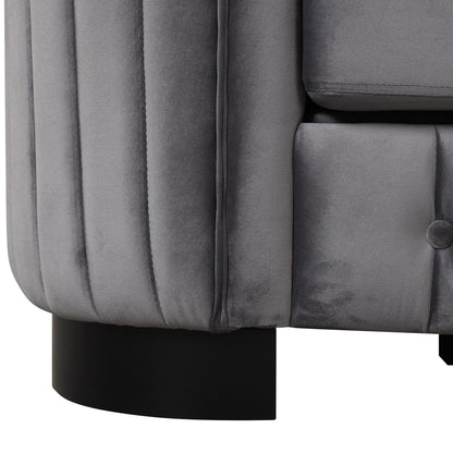 Roomfitters Velvet Upholstered Accent Sofa, Single Sofa Chair with Removable Seat Cushion for Modern Living Room, Bedroom