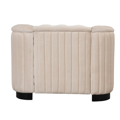 Roomfitters Velvet Upholstered Accent Sofa, Single Sofa Chair with Removable Seat Cushion for Modern Living Room, Bedroom