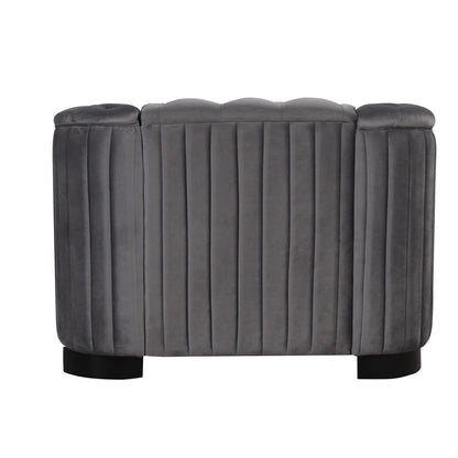 Roomfitters Velvet Upholstered Accent Sofa, Single Sofa Chair with Removable Seat Cushion for Modern Living Room, Bedroom