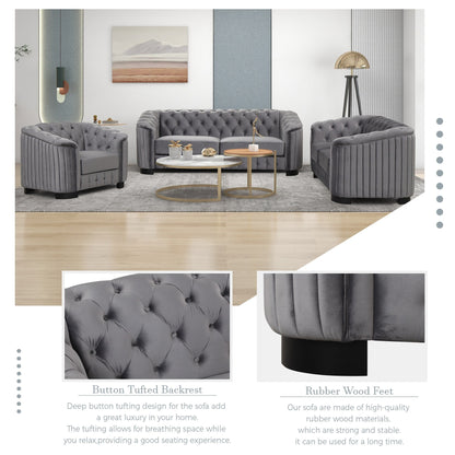 Roomfitters Velvet Upholstered Accent Sofa, Single Sofa Chair with Removable Seat Cushion for Modern Living Room, Bedroom