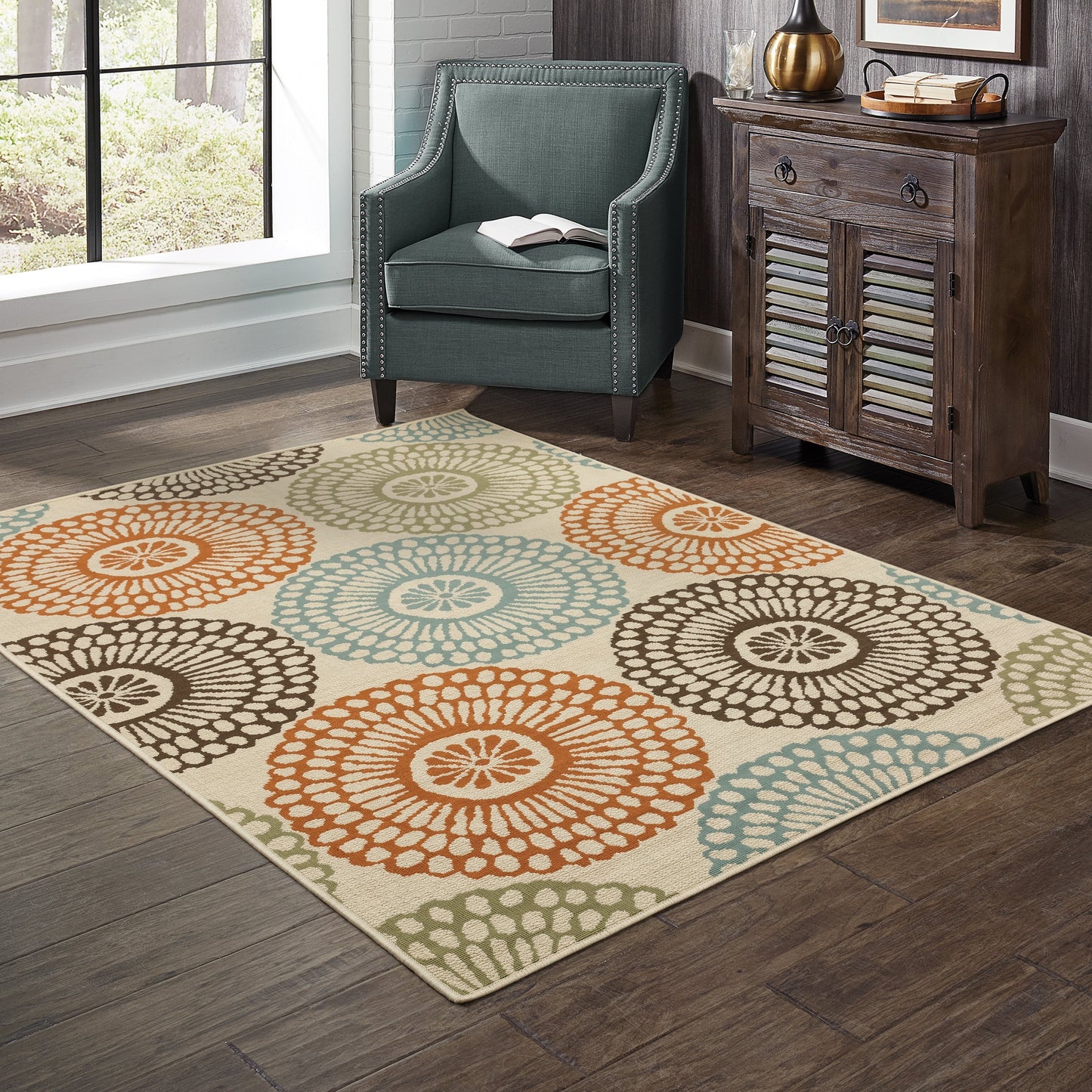 Vista Home Malta Medallions Mehrfarbiger Indoor-Outdoor-Teppich