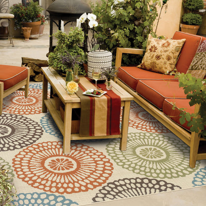 Vista Home Malta Medallions Mehrfarbiger Indoor-Outdoor-Teppich