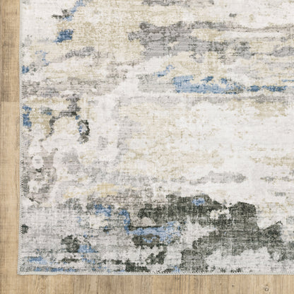 Vista Home Marissa, waschbarer abstrakter Teppich für den Innenbereich, Grau/Blau