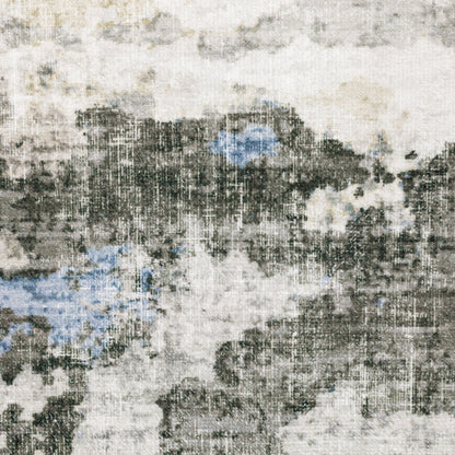 Vista Home Marissa, waschbarer abstrakter Teppich für den Innenbereich, Grau/Blau