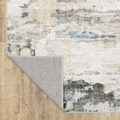 Vista Home Marissa, waschbarer abstrakter Teppich für den Innenbereich, Grau/Blau