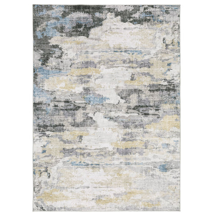 Vista Home Marissa, waschbarer abstrakter Teppich für den Innenbereich, Grau/Blau