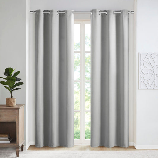 SunSmart Brent Solid Blackout Dreifachgewebe Ösen Top Vorhang Panel Paar