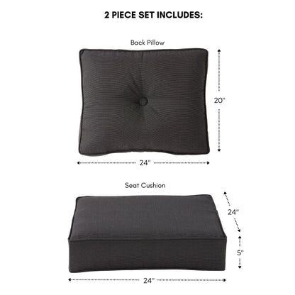 Sunbrella 2-teiliges Premium Deep Seat Outdoor-Kissenset