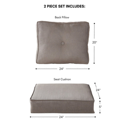 Sunbrella 2-teiliges Premium Deep Seat Outdoor-Kissenset