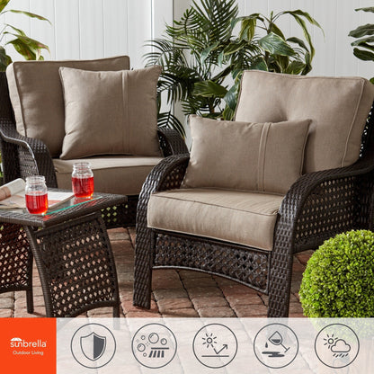 Sunbrella 2-teiliges Premium Deep Seat Outdoor-Kissenset