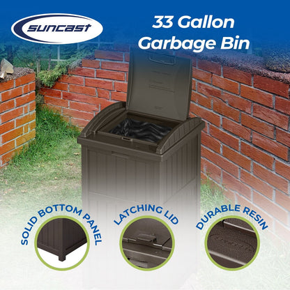 Suncast 30 Gallon Hideaway Mülleimer für den Außenbereich, Cyberspace