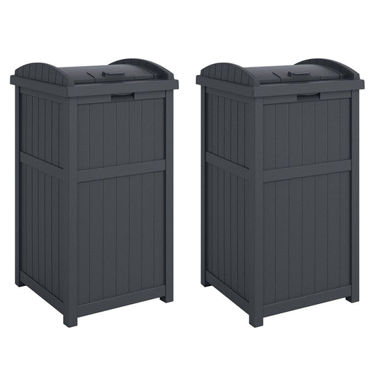 Suncast 30 Gallon Hideaway Mülleimer für den Außenbereich, Cyberspace