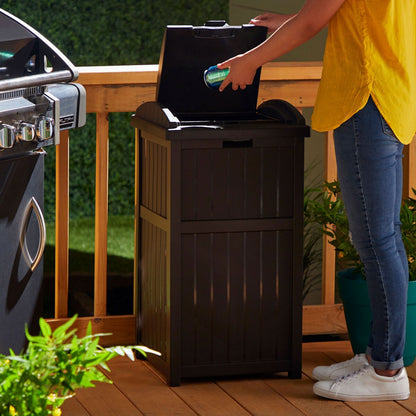 Suncast 30 Gallon Hideaway Mülleimer für den Außenbereich, Cyberspace