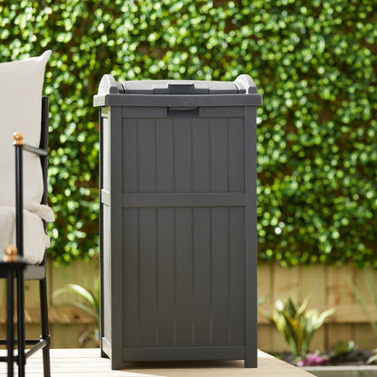 Suncast 30 Gallon Hideaway Mülleimer für den Außenbereich, Cyberspace