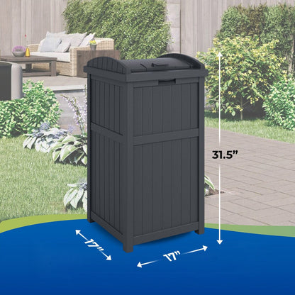 Suncast 30 Gallon Hideaway Mülleimer für den Außenbereich, Cyberspace