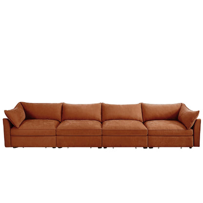 Super Large Wide & Deep Seat 4-Seater Sofa Couch with Storage Pull Out Drawer Under Each Seat