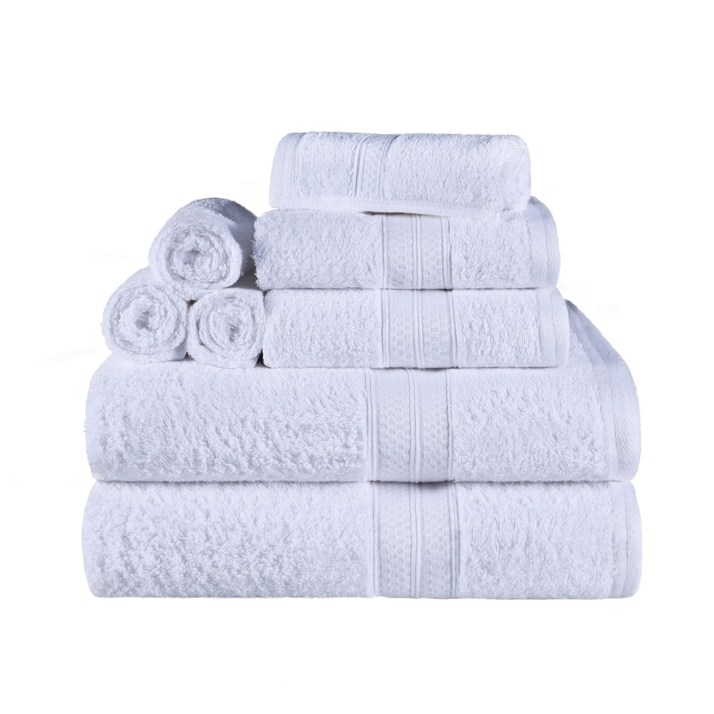 Hochwertiges 8-teiliges Badetuch-Set, Viskose aus Bambus und Baumwolle