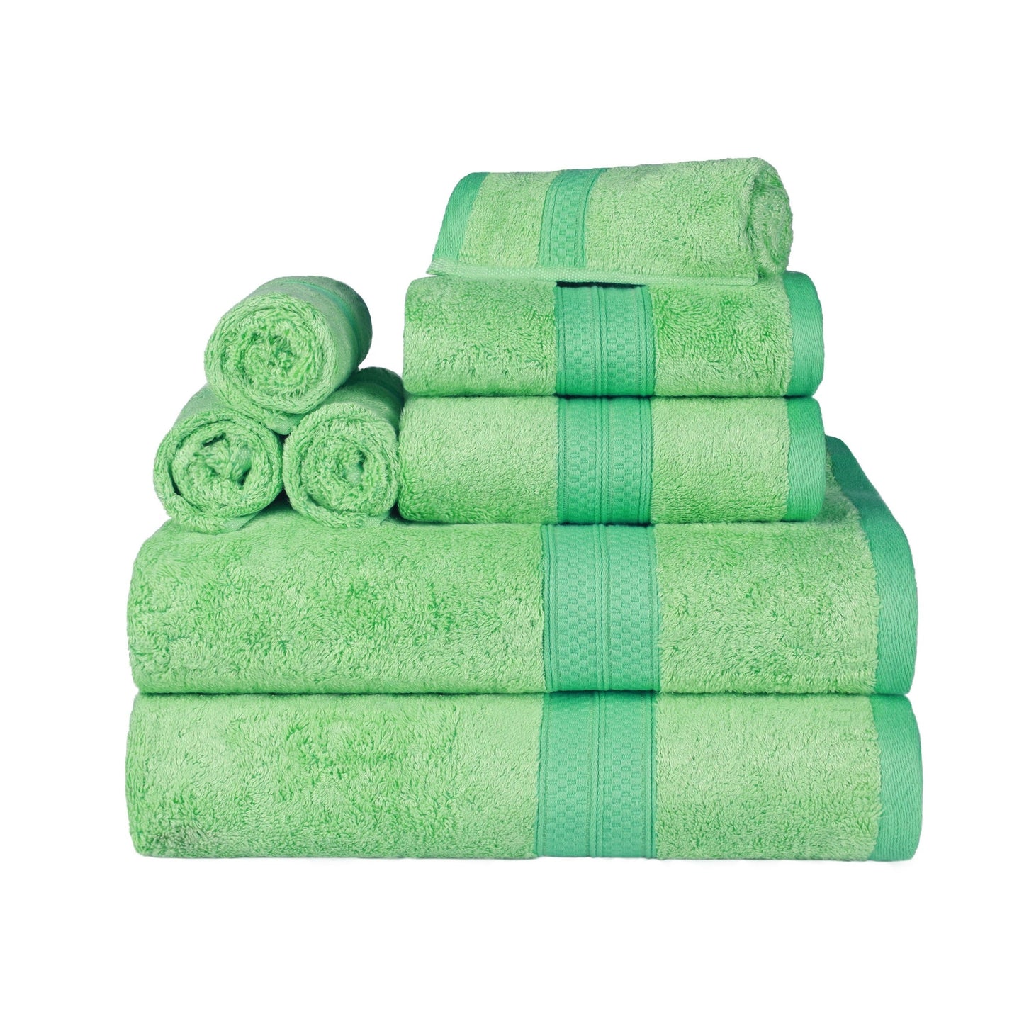 Hochwertiges 8-teiliges Badetuch-Set, Viskose aus Bambus und Baumwolle