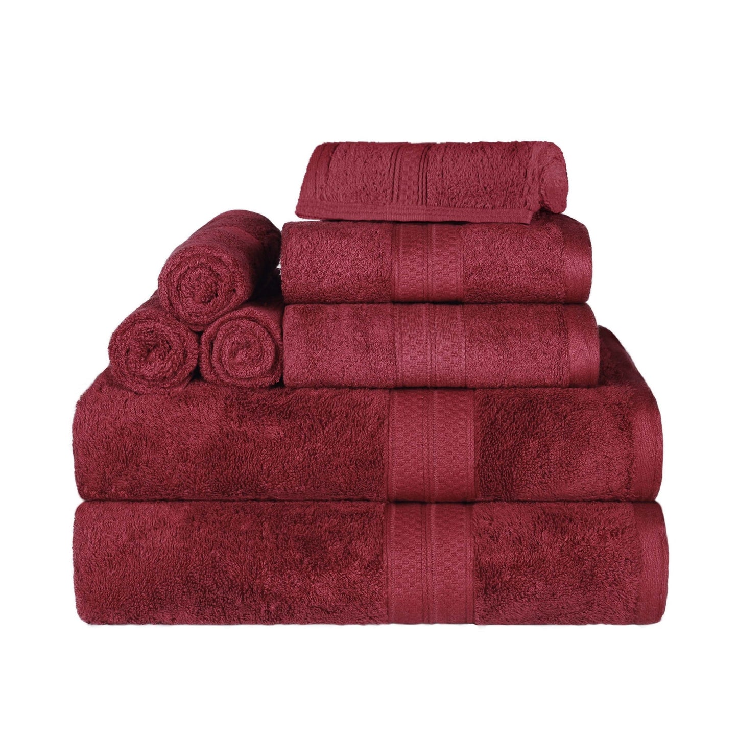 Hochwertiges 8-teiliges Badetuch-Set, Viskose aus Bambus und Baumwolle