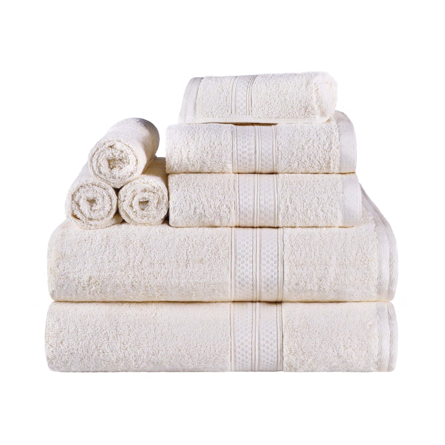 Hochwertiges 8-teiliges Badetuch-Set, Viskose aus Bambus und Baumwolle