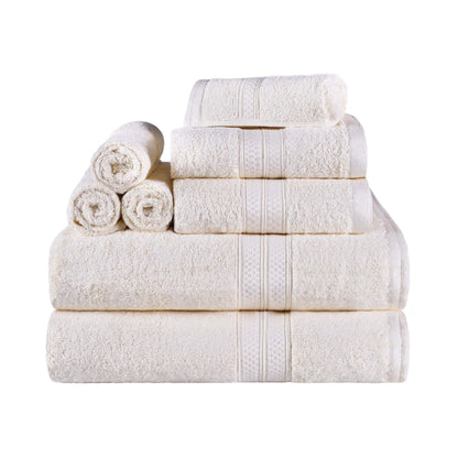 Hochwertiges 8-teiliges Badetuch-Set, Viskose aus Bambus und Baumwolle