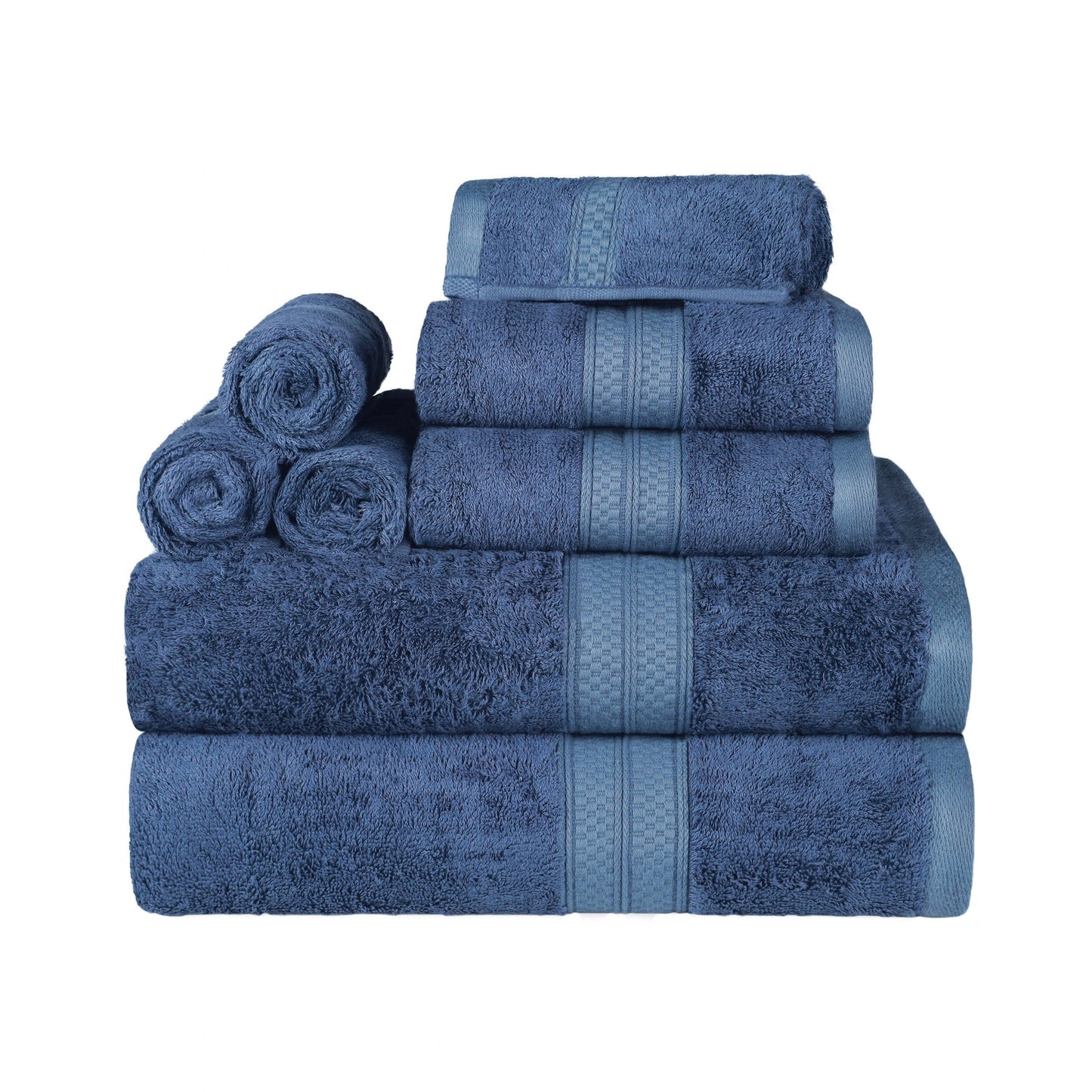 Hochwertiges 8-teiliges Badetuch-Set, Viskose aus Bambus und Baumwolle