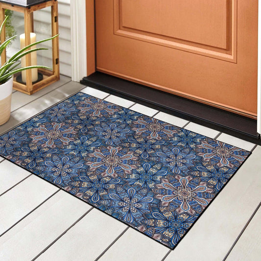 Superior Cassidy Floral Boho Rutschfester Teppich für drinnen und draußen
