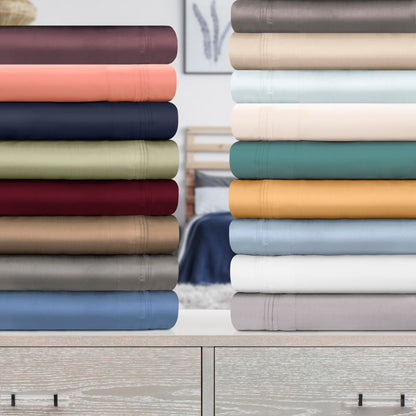 Hochwertiges Bettlaken-Set aus ägyptischer Baumwolle mit 1000 Fadenzahl, tiefe Taschen, solides Design