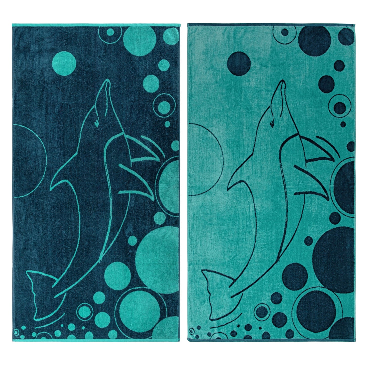 Mystic Dolphin Übergroßes 2-teiliges Strandtuch-Set aus Baumwolle von Superior