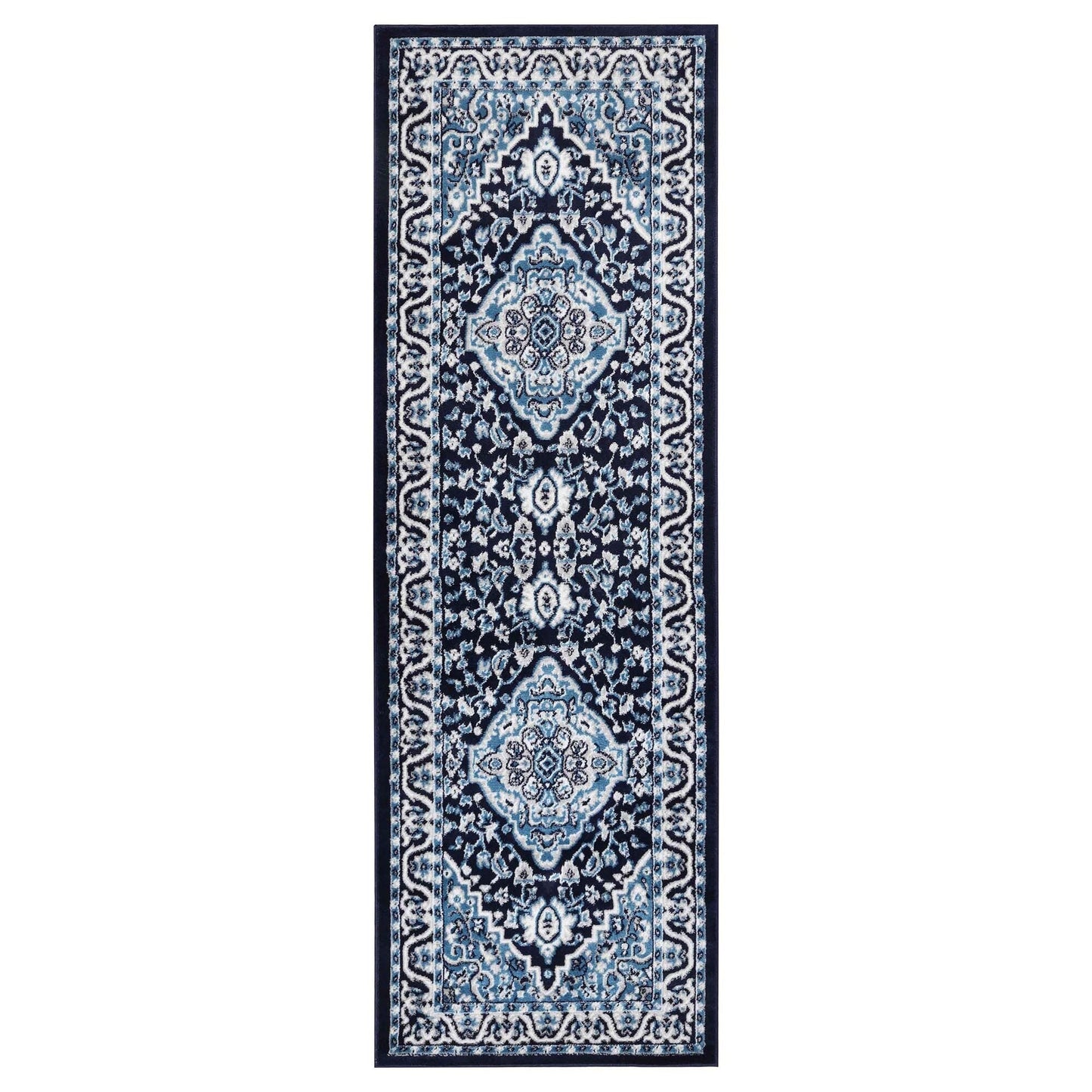 Hochwertiger Teppich Glendale mit Blumenmedaillon für den Innenbereich